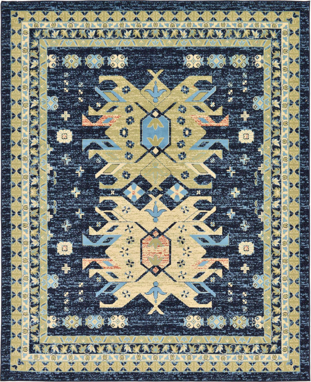 Navy Blue 7' 10 x 10' Taftan Rectangle Area Rug