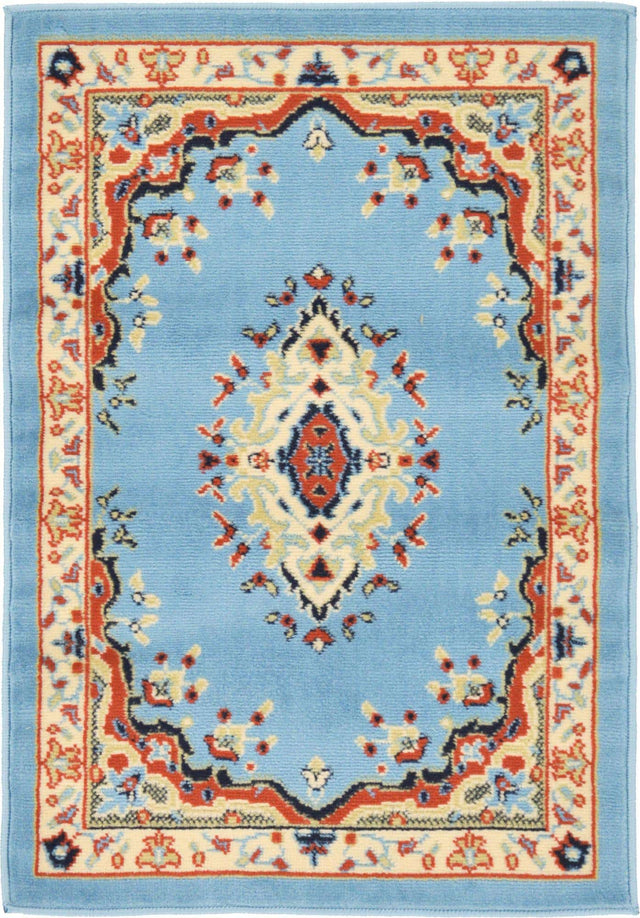 Light Blue 2' x 3' 1 Reza Rectangle Area Rug