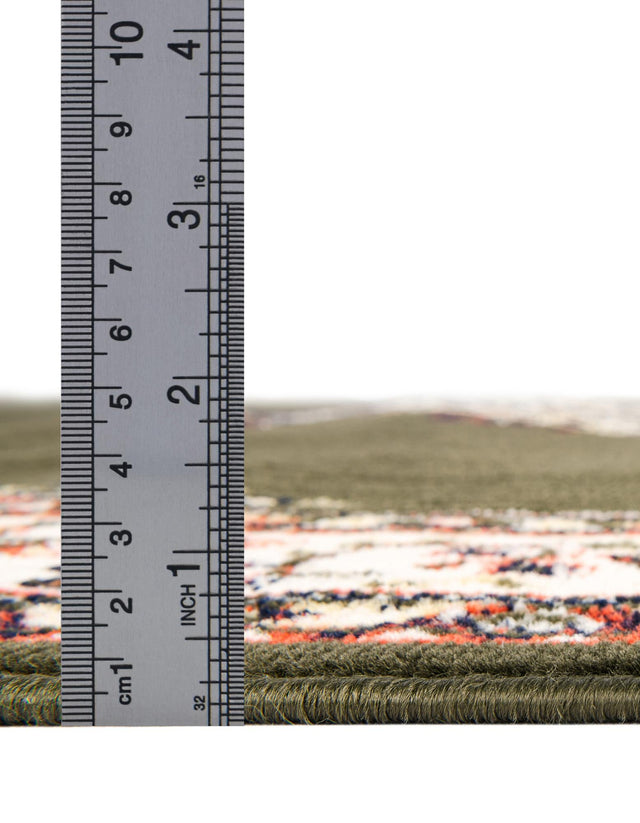 Green 2' 7 x 10' Reza Runner Area Rug 100% Polypropylene Easy Clean Traditional Motif Classic Carpet for Home Interiors for Sale at Rug Engine