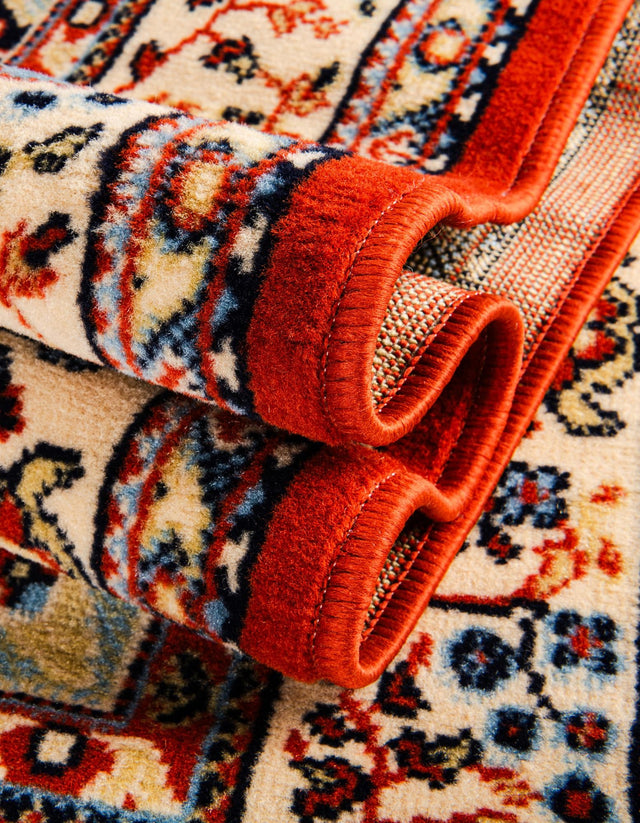 Terracotta 7' 1 x 10' Reza Rectangle Area Rug 100% Polypropylene Easy Clean Traditional Motif Classic Carpet for Home Interiors for Sale at Rug Engine