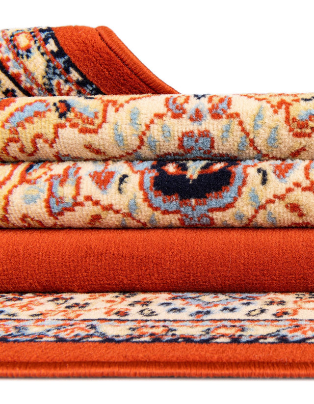 Terracotta 7' 1 x 10' Reza Rectangle Area Rug 100% Polypropylene Easy Clean Traditional Motif Classic Carpet for Home Interiors for Sale at Rug Engine