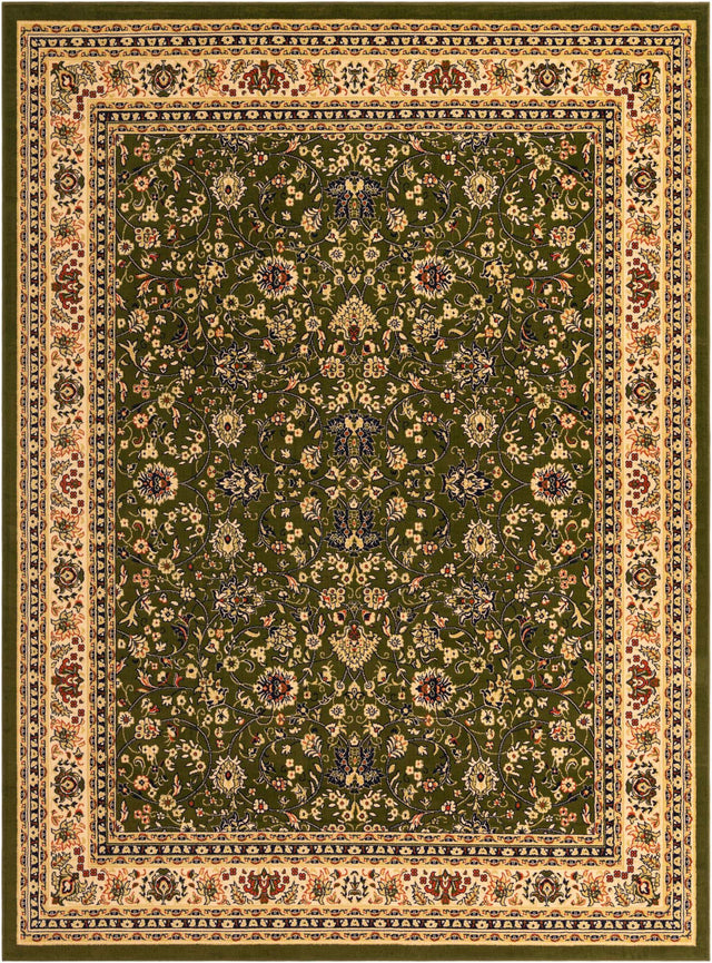 Green 10' x 13' 1 Sialk Hill Rectangle Area Rug 100% Polypropylene Durable Easy Clean Classic Traditional Design Carpet for Interior Design for Sale at Rug Engine