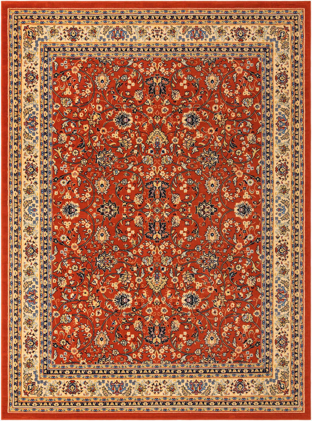 Terracotta 10' x 13' 1 Sialk Hill Rectangle Area Rug 100% Polypropylene Durable Easy Clean Classic Traditional Design Carpet for Interior Design for Sale at Rug Engine