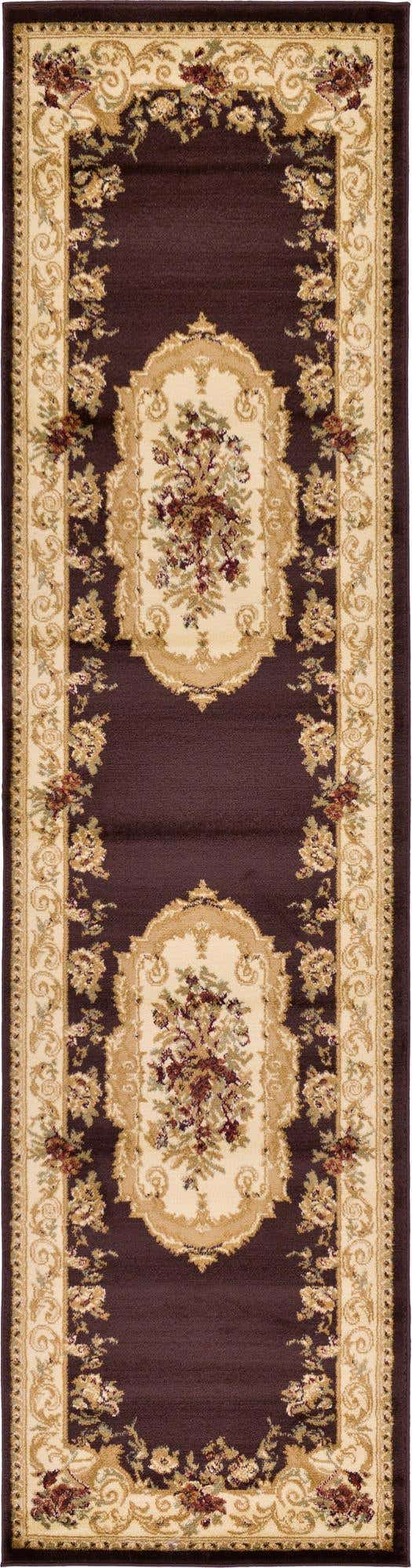 Brown 2' 7 x 10' Versailles Runner Area Rug