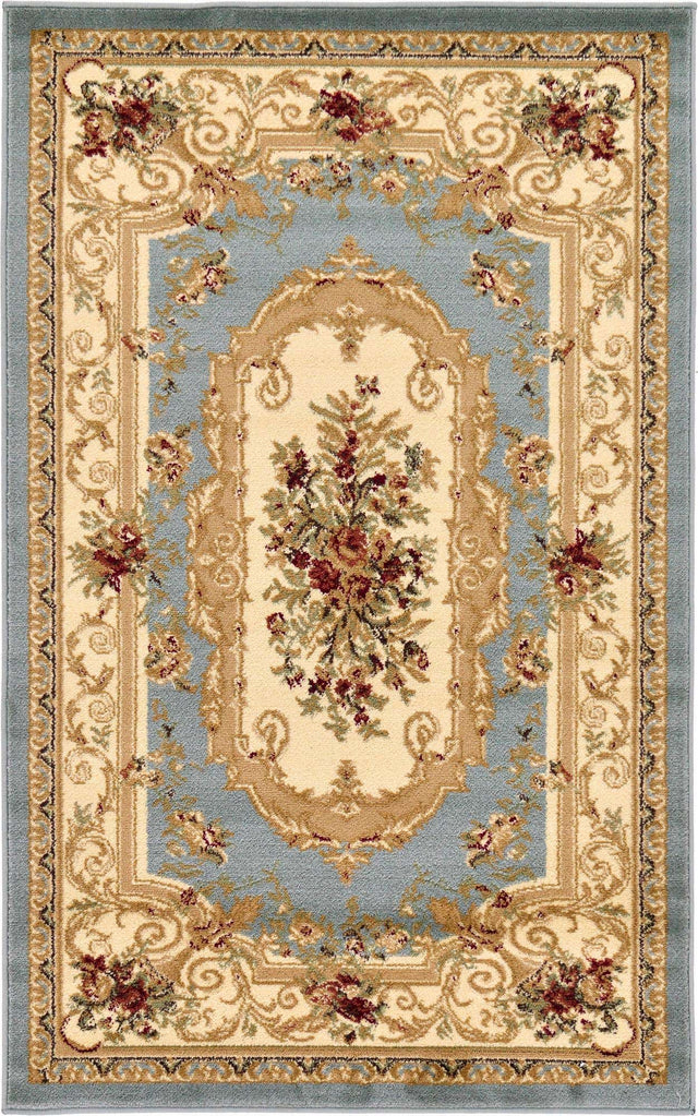 Light Blue 5' 3 x 8' Versailles Rectangle Area Rug