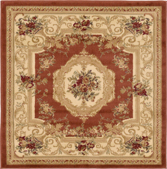 Brick Red 4' 1 x 4' 1 Versailles Square Area Rug