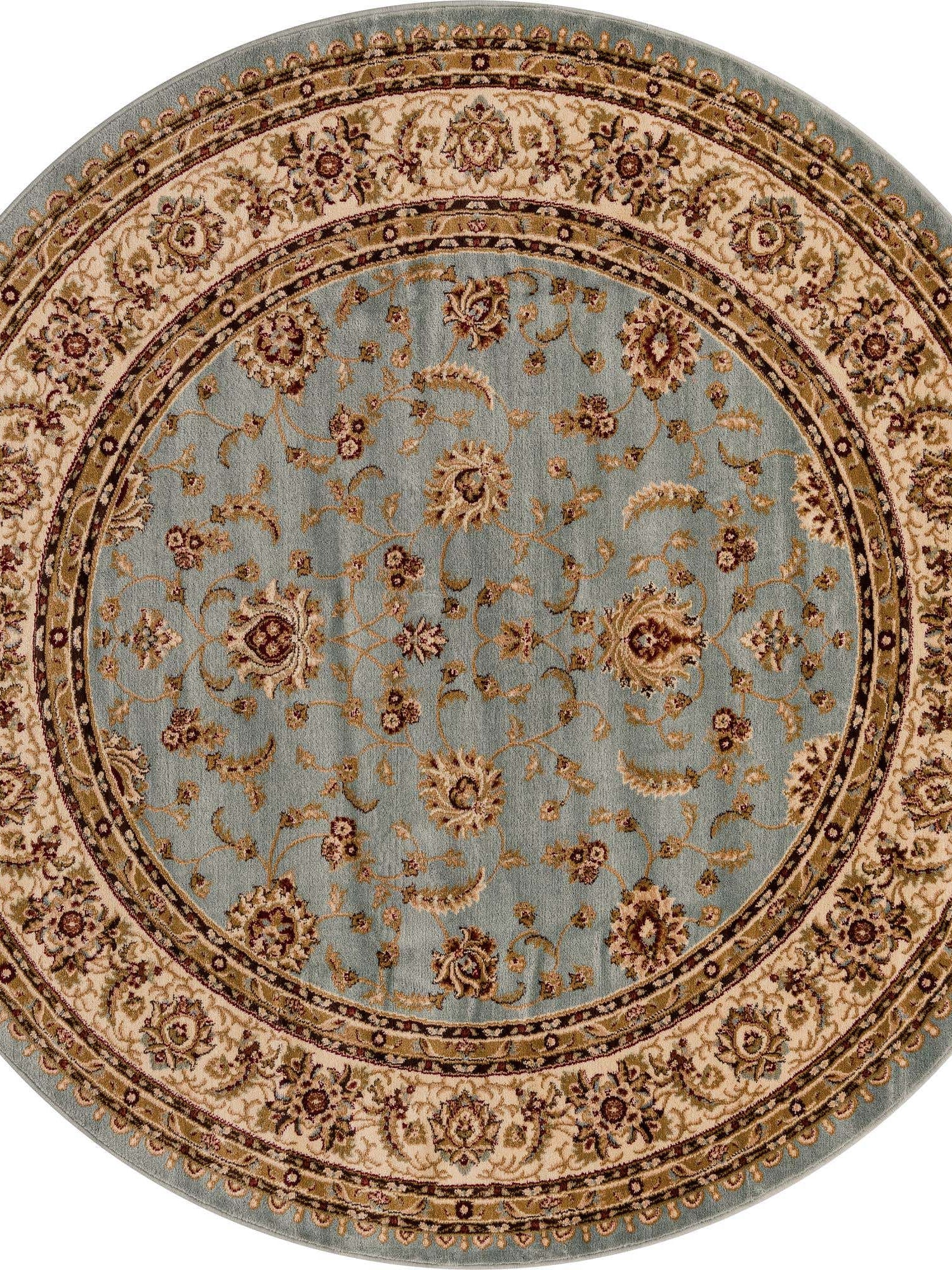Light Blue 7' 10 x 7' 10 Voyage Round Area Rug