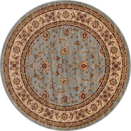 Light Blue 7' 10 x 7' 10 Voyage Round Area Rug