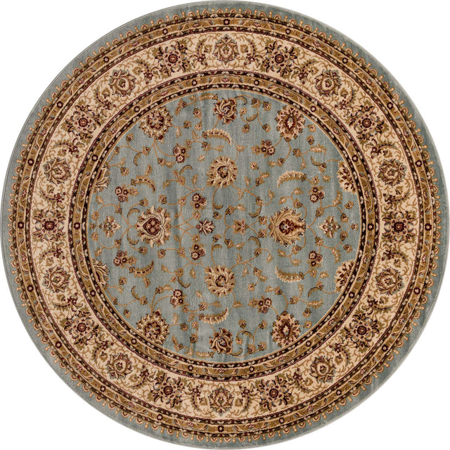 Light Blue 7' 10 x 7' 10 Voyage Round Area Rug