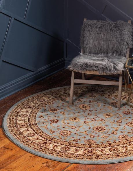 Light Blue 6' 1 x 6' 1 Voyage Round Area Rug