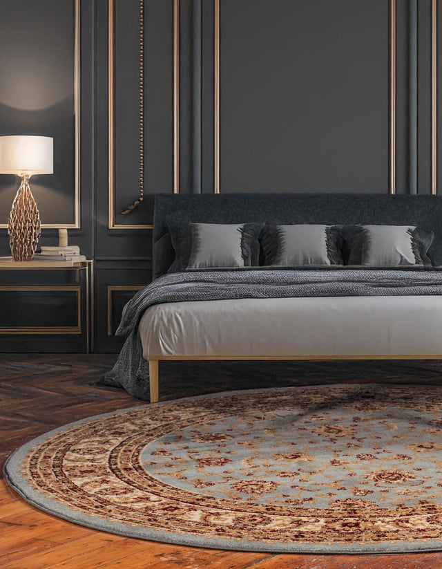 Light Blue 6' 1 x 6' 1 Voyage Round Area Rug