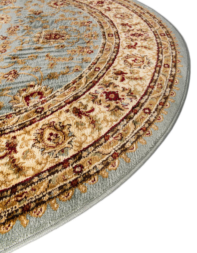 Light Blue 7' 10 x 7' 10 Voyage Round Area Rug
