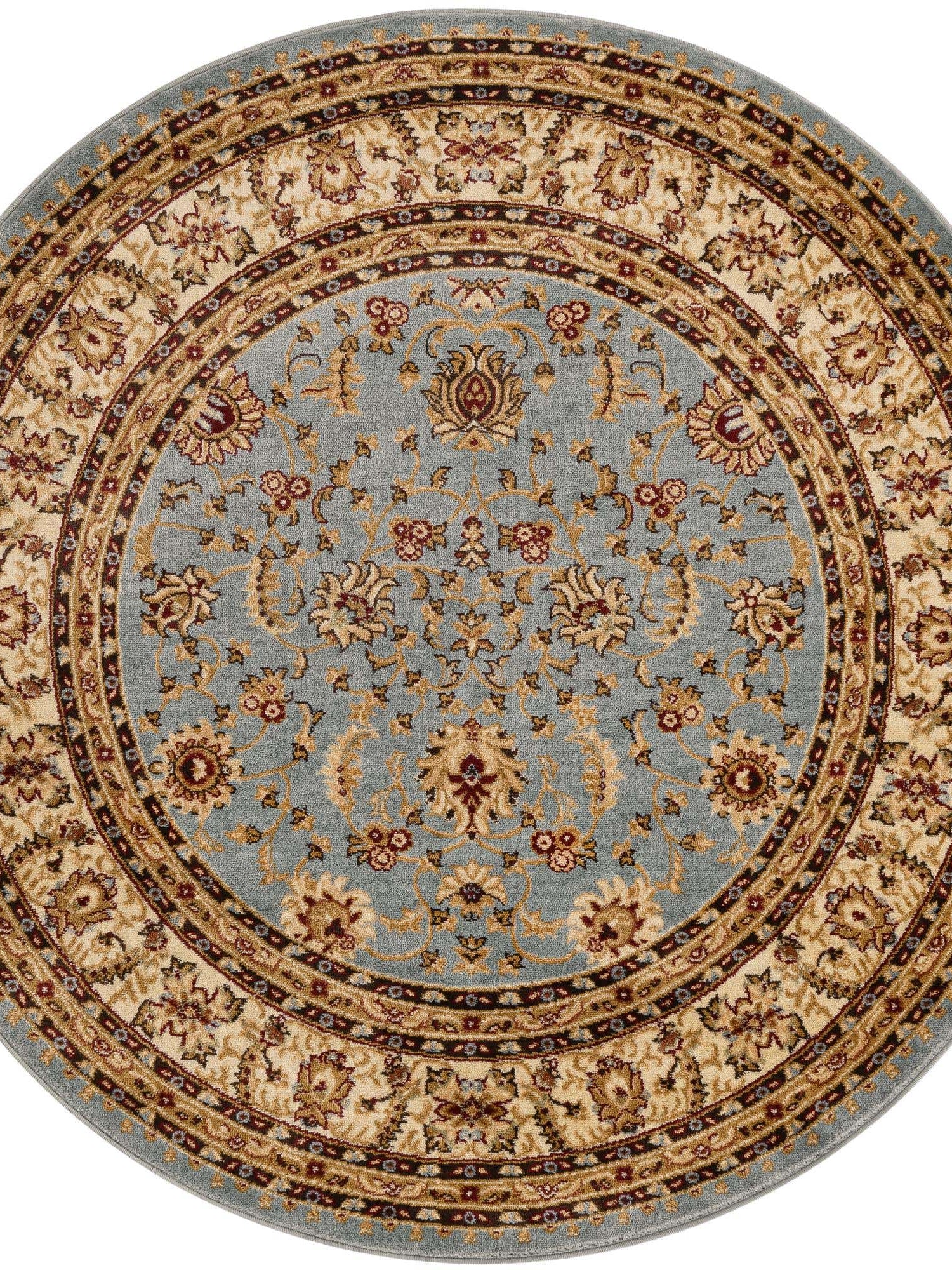 Light Blue 6' 1 x 6' 1 Voyage Round Area Rug