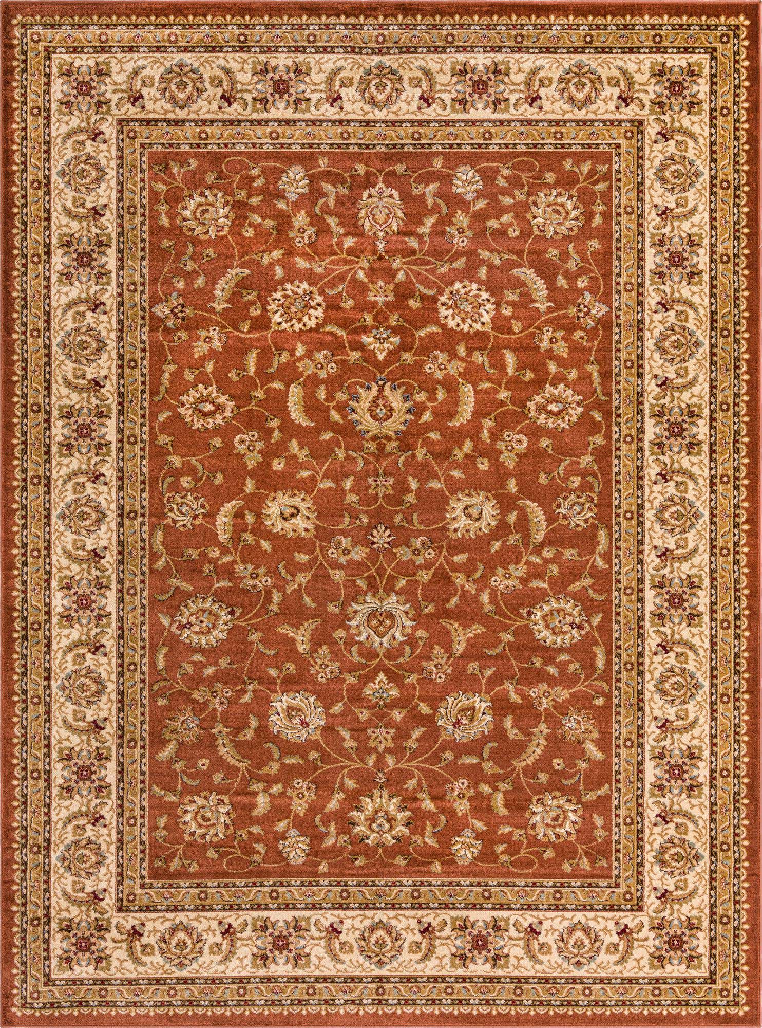 Brick Red Light Rose 9' x 12' Voyage Rectangle Area Rug