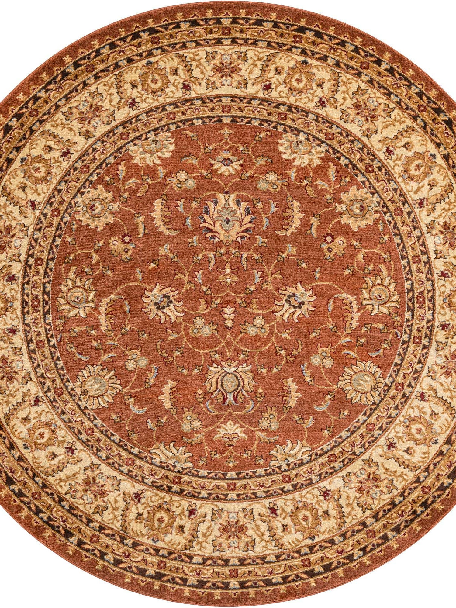 Brick Red Light Rose 7' 10 x 7' 10 Voyage Round Area Rug
