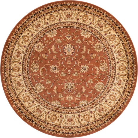 Brick Red Light Rose 7' 10 x 7' 10 Voyage Round Area Rug