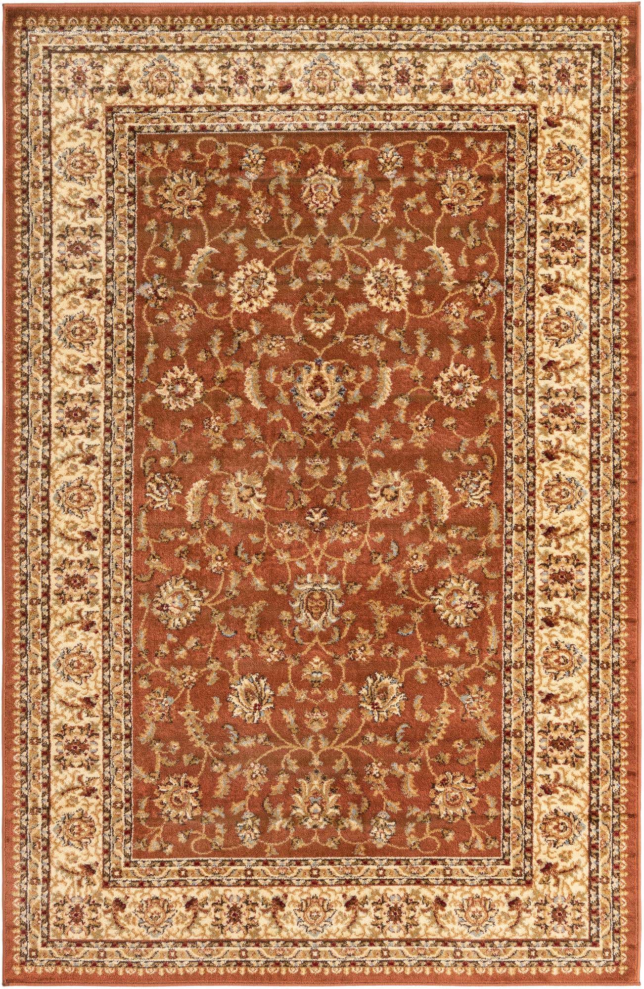Brick Red Light Rose 5' 3 x 8' Voyage Rectangle Area Rug