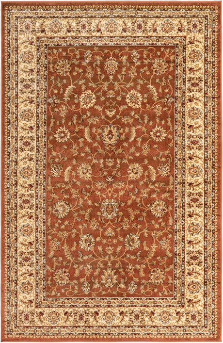 Brick Red Light Rose 5' 3 x 8' Voyage Rectangle Area Rug