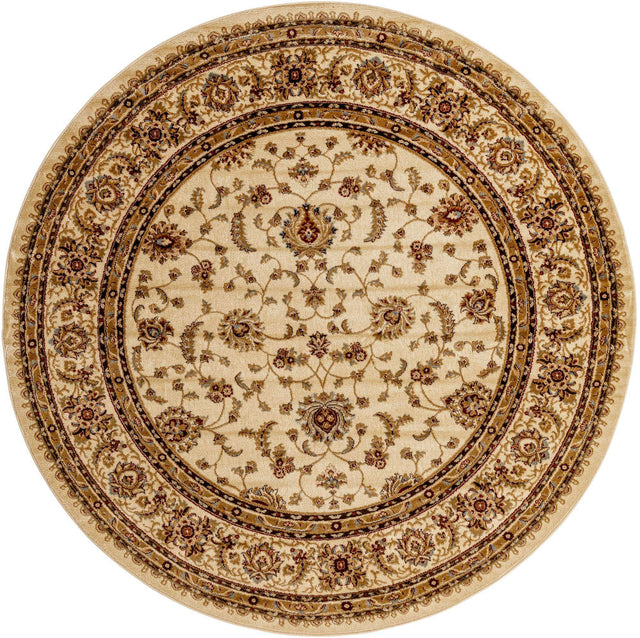 Cream 7' 10 x 7' 10 Voyage Round Area Rug