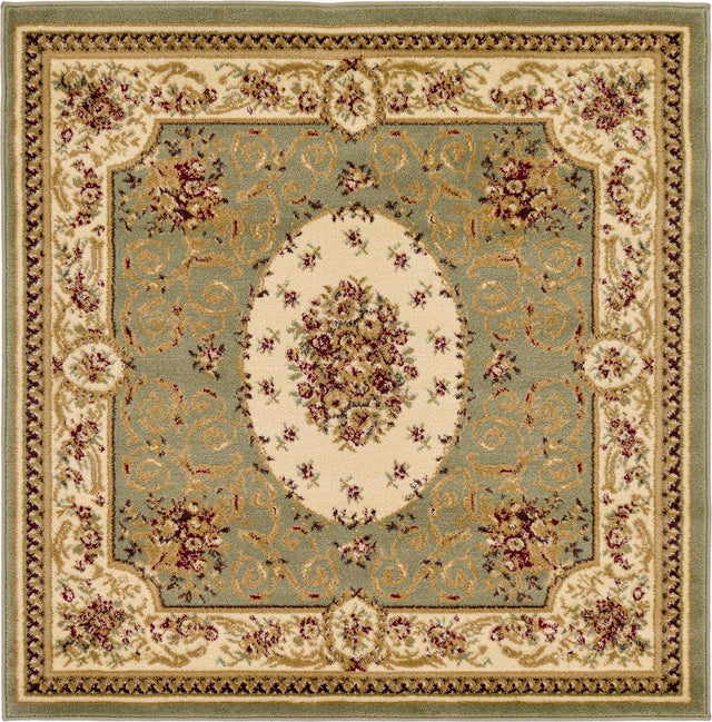 Green 4' 1 x 4' 1 Versailles Square Area Rug
