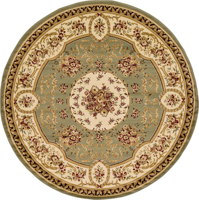 Green 7' 10 x 7' 10 Versailles Round Area Rug