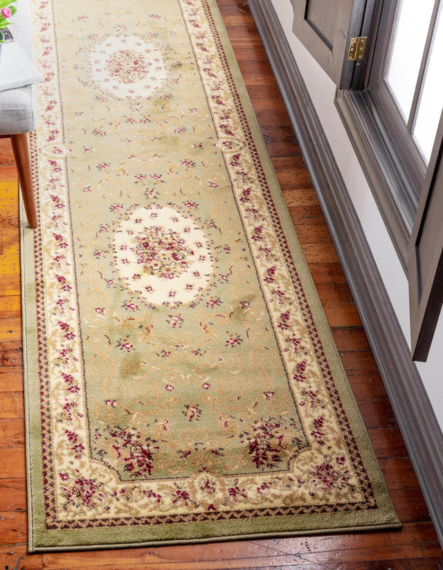 Green 2' 7 x 10' Versailles Runner Area Rug