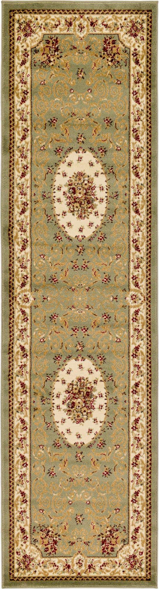 Green 2' 7 x 10' Versailles Runner Area Rug