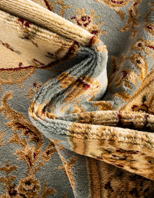Light Blue 4' 1 x 4' 1 Versailles Square Area Rug Classic Traditional Motif Indoor Carpet for Hallways, Dining Rooms, Bedrooms, Living Room, Office for Sale at Rug Engine