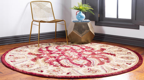 Red 6' 1 x 6' 1 Voyage Round Area Rug