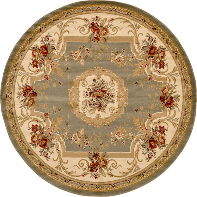 Green 7' 10 x 7' 10 Versailles Round Area Rug