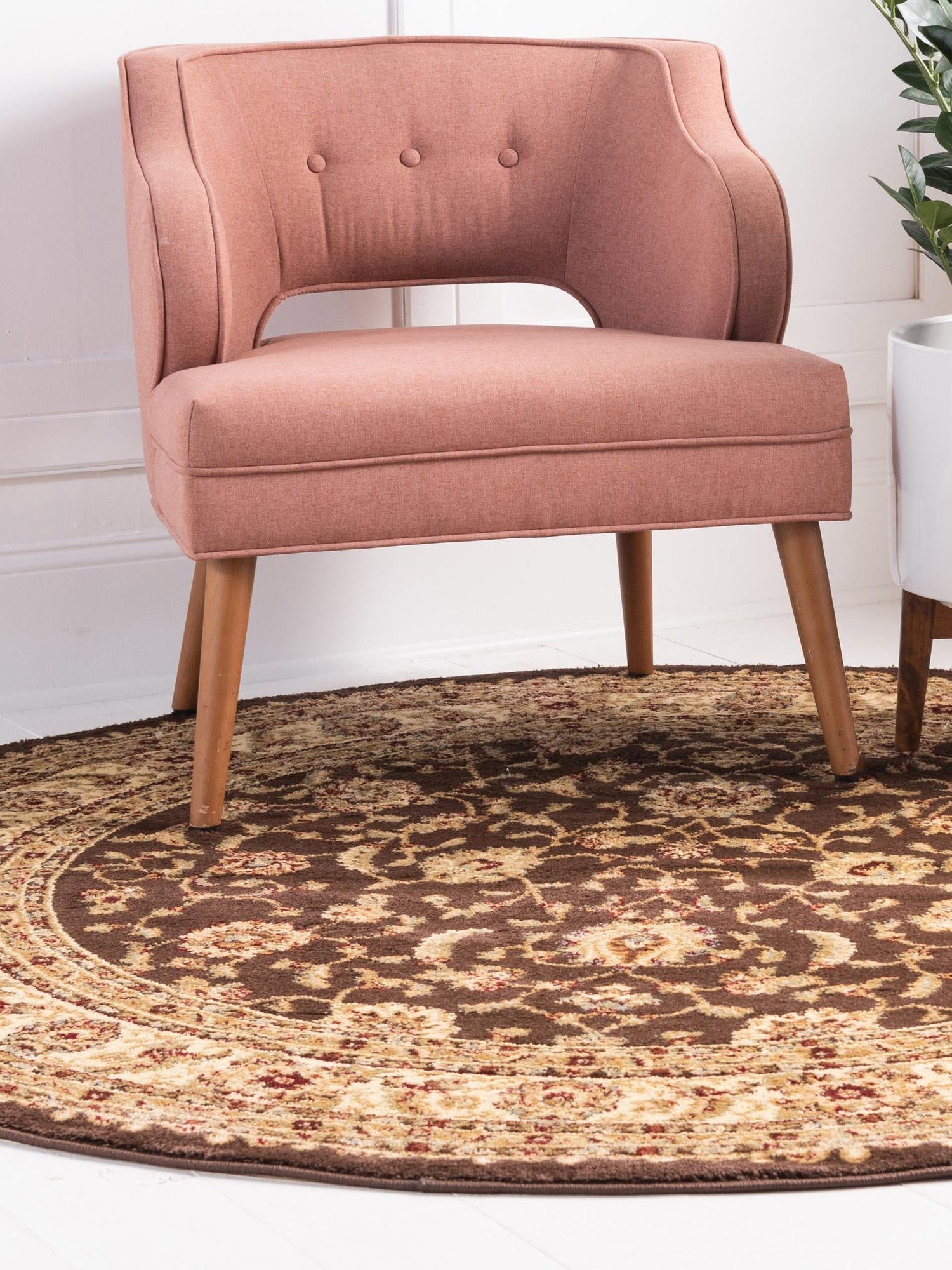 Brown 13' 1 x 13' 1 Voyage Round Area Rug