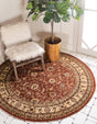 Brick Red Light Rose 6' 1 x 6' 1 Voyage Round Area Rug