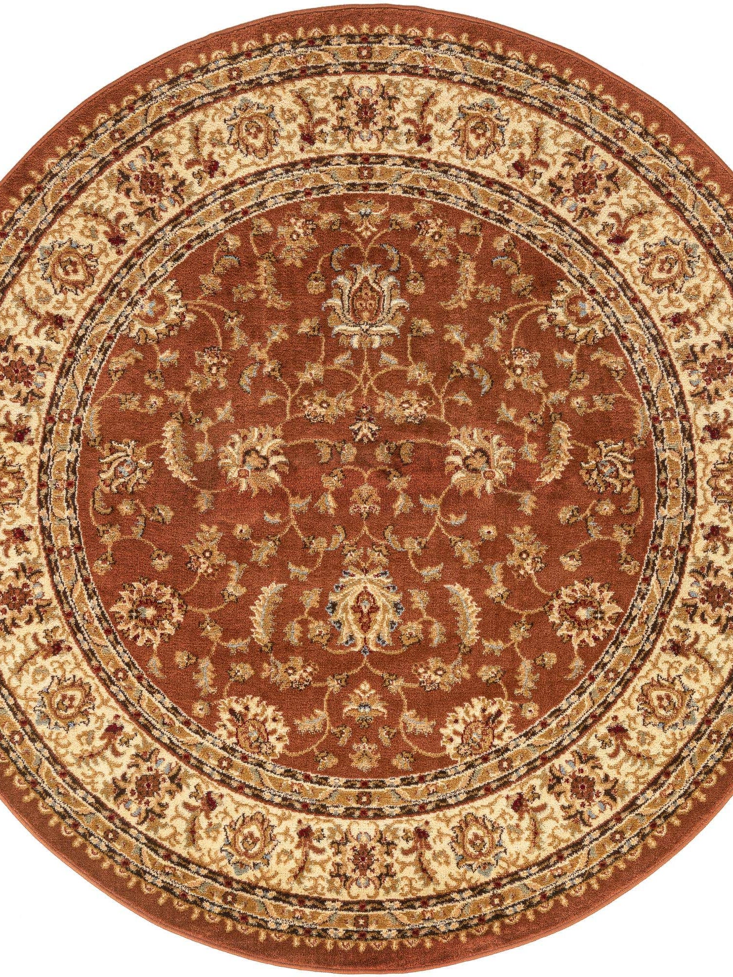 Brick Red Light Rose 6' 1 x 6' 1 Voyage Round Area Rug