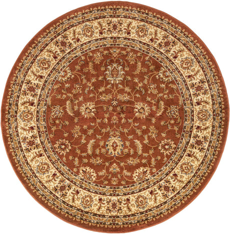 Brick Red Light Rose 6' 1 x 6' 1 Voyage Round Area Rug