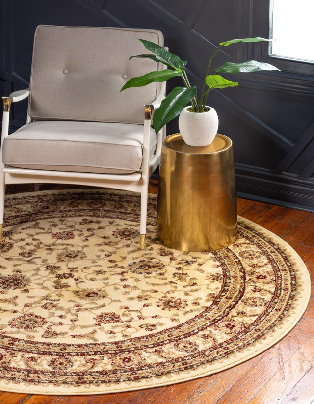 Cream 6' 1 x 6' 1 Voyage Round Area Rug