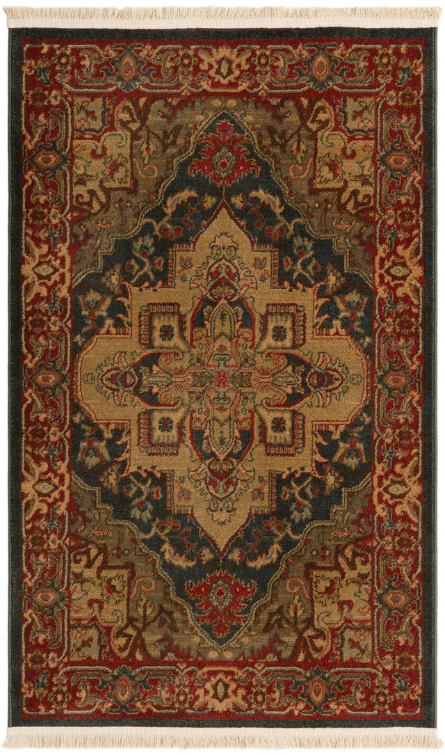 Navy Blue 3' 1 x 5' 3 Sahand Rectangle Area Rug Affordable Easy Clean Traditional Design Durable Carpet for Home Interior Design Living Room Dining Office for Sale at Rug Engine