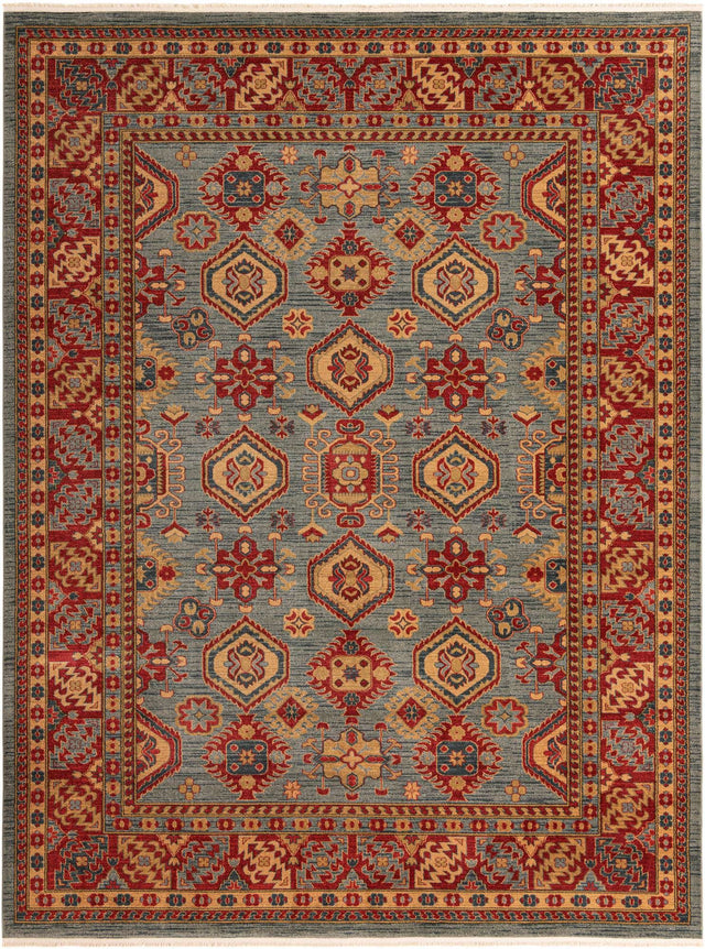 Light Blue 9' x 12' Sahand Rectangle Area Rug Affordable Easy Clean Traditional Design Durable Carpet for Home Interior Design Living Room Dining Office for Sale at Rug Engine