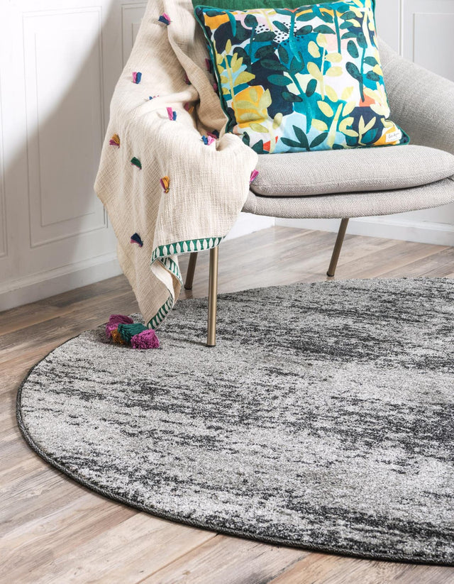 Dark Gray 4' 1 x 4' 1 Del Mar Round Area Rug 100% Polypropylene Easy Clean Stain Resistant Vivid Modern Carpet Mat for Home Decor Interior Designing for Sale at Rug Engine