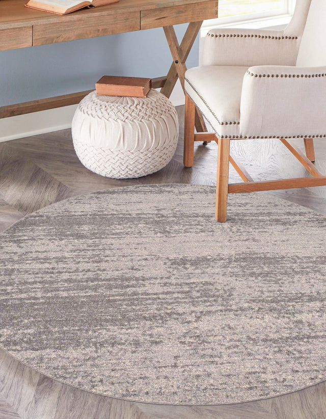 Gray 6' 1 x 6' 1 Del Mar Round Area Rug 100% Polypropylene Easy Clean Stain Resistant Vivid Modern Carpet Mat for Home Decor Interior Designing for Sale at Rug Engine