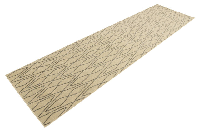 Ivory 2' 7 x 10' Fez Runner Area Rug Geometric 100% Polypropylene Easy Clean Stain Resistant Carpet for Living, Dining, Office, Dorms for Sale at Rug Engine