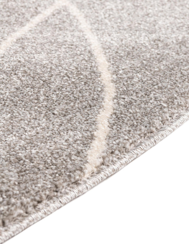 Gray 3' 3 x 3' 3 Fez Round Area Rug Geometric 100% Polypropylene Easy Clean Stain Resistant Carpet for Living, Dining, Office, Dorms for Sale at Rug Engine
