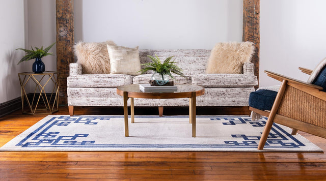 Beige and Blue 2' x 3' 1 Athens Rectangle Area Rug 100% Polypropylene With Cotton Backing Easy Clean Indoor Living Dining Room Bedroom Office Carpet for Sale at Rug Engine