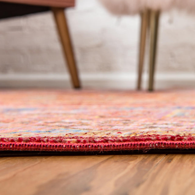 Peach 5' 1 x 8' Austin Rectangle Area Rug 100% Polyester Durable Cotton Backing Living Dining Room Bedroom Office Vintage Decor Carpet for Sale at Rug Engine