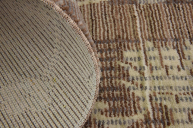 Brown 6' x 6' Austin Round Area Rug 100% Polyester Durable Cotton Backing Living Dining Room Bedroom Office Vintage Decor Carpet for Sale at Rug Engine