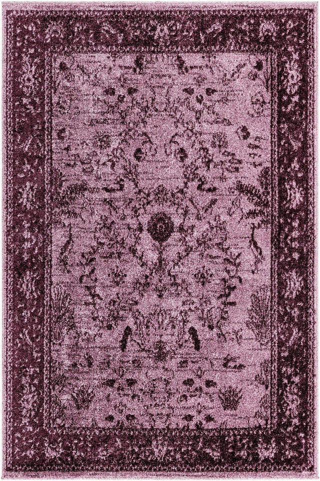 Purple 4' 1 x 6' 1 La Jolla Rectangle Area Rug 100% Polypropylene Traditional Pattern Easy Clean Carpet for Living, Dining, Bedroom, Office for Sale at Rug Engine