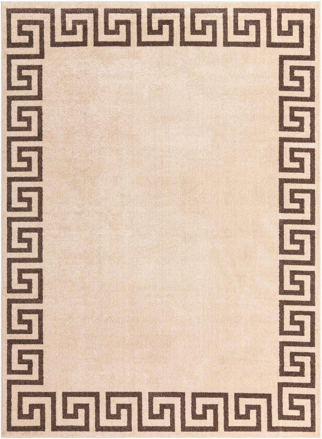 Beige and Brown 9' x 12' Athens Rectangle Area Rug 100% Polypropylene With Cotton Backing Easy Clean Indoor Living Dining Room Bedroom Office Carpet for Sale at Rug Engine