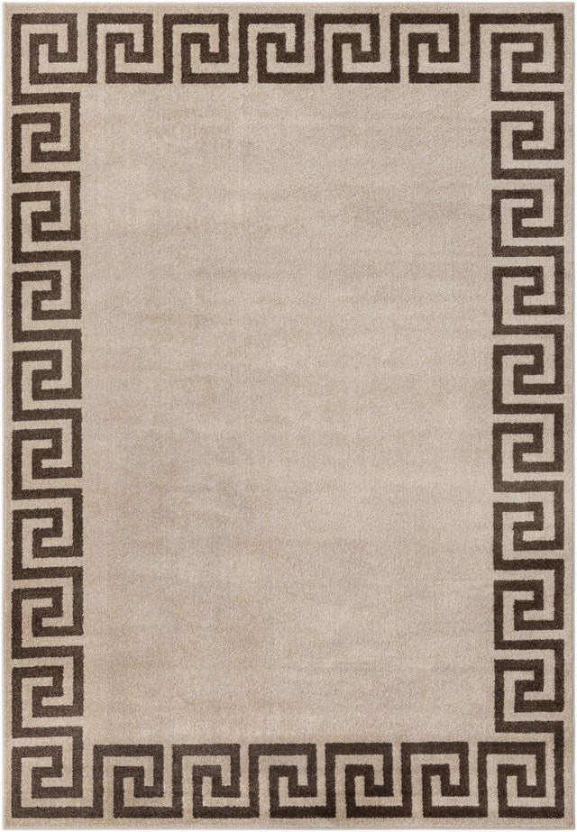 Beige and Brown 7' 1 x 10' Athens Rectangle Area Rug 100% Polypropylene With Cotton Backing Easy Clean Indoor Living Dining Room Bedroom Office Carpet for Sale at Rug Engine