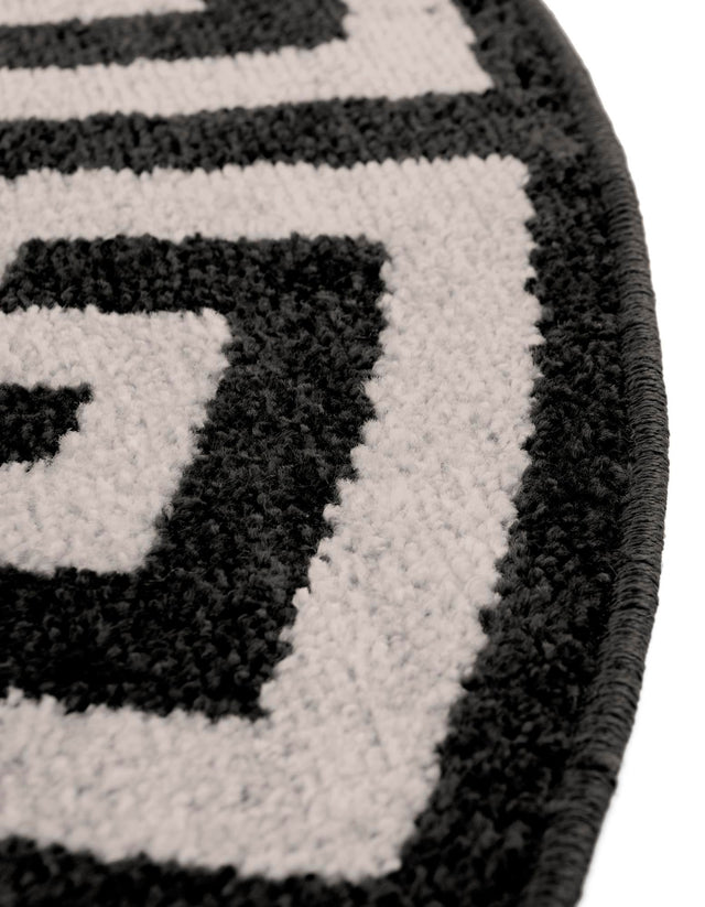 Charcoal 7' 10 x 7' 10 Athens Round Area Rug 100% Polypropylene With Cotton Backing Easy Clean Indoor Living Dining Room Bedroom Office Carpet for Sale at Rug Engine