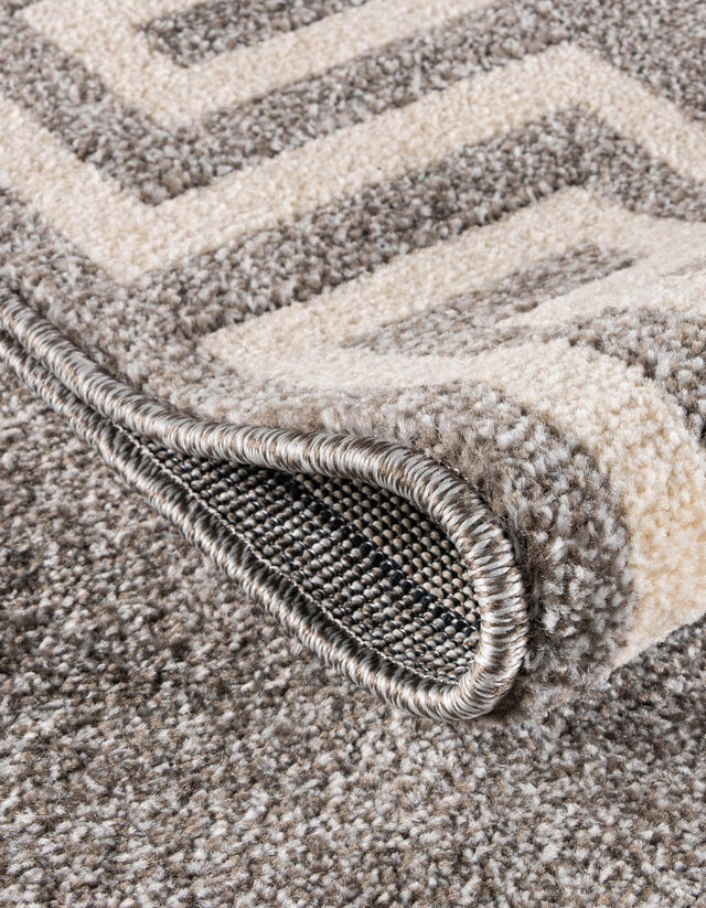 Gray 6' 1 x 6' 1 Athens Round Area Rug 100% Polypropylene With Cotton Backing Easy Clean Indoor Living Dining Room Bedroom Office Carpet for Sale at Rug Engine