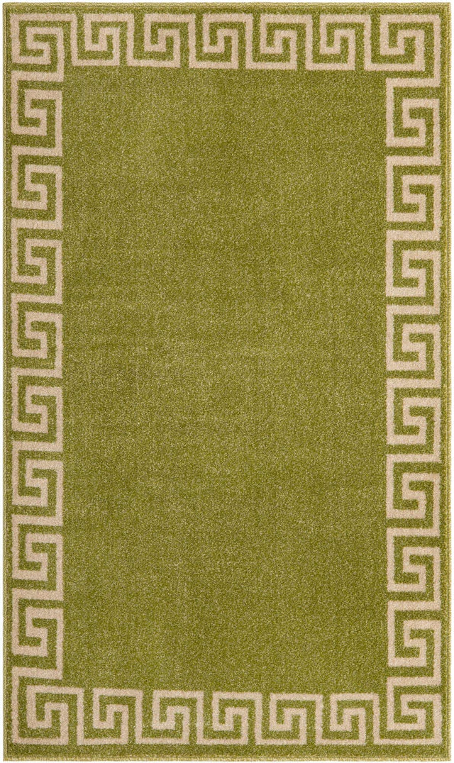 Light Green 3' 1 x 5' 3 Athens Rectangle Area Rug 100% Polypropylene With Cotton Backing Easy Clean Indoor Living Dining Room Bedroom Office Carpet for Sale at Rug Engine